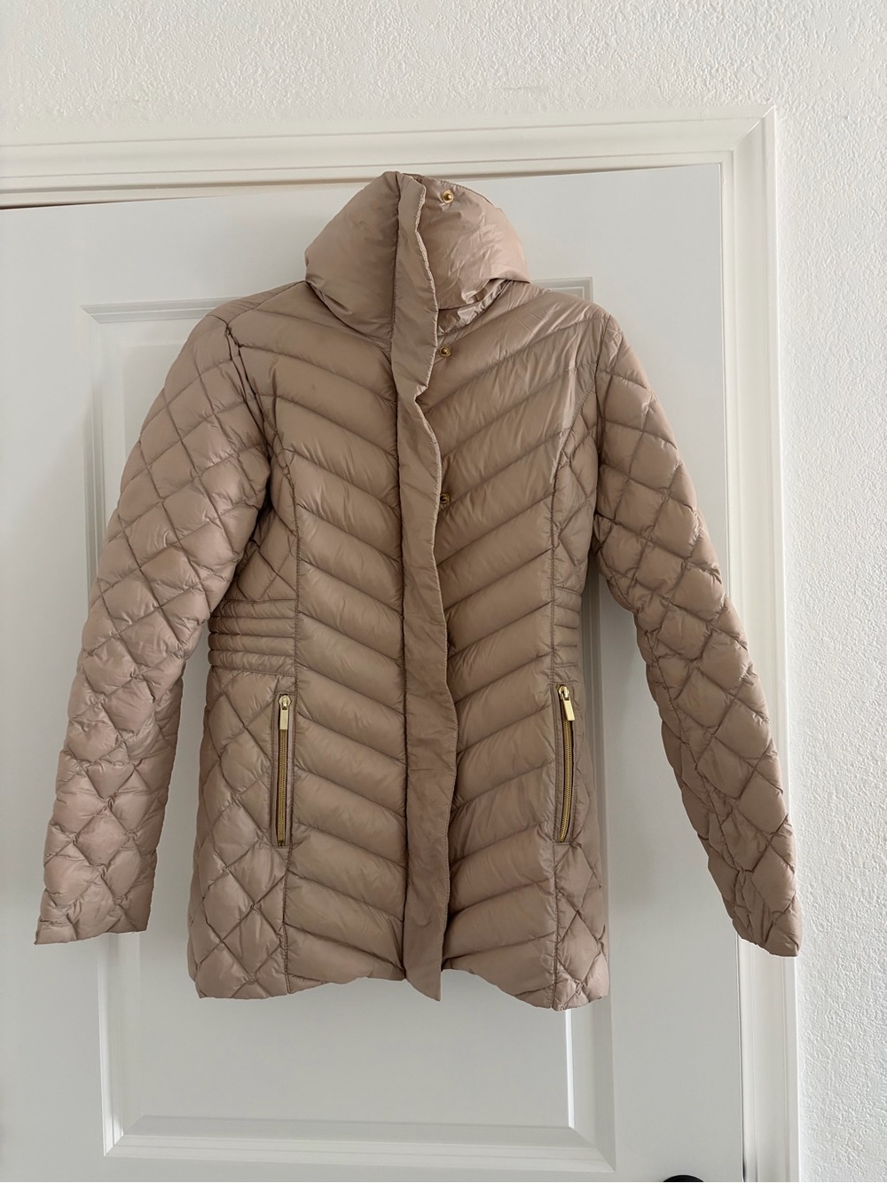 bagatelle Quilted Taupe Puffer Jacket
